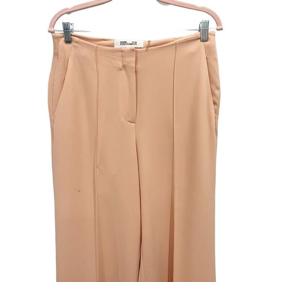 Diane von Furstenburg Coral High-Rise Kiersten Wide Leg Trousers Pants Size 4 - Picture 12 of 16